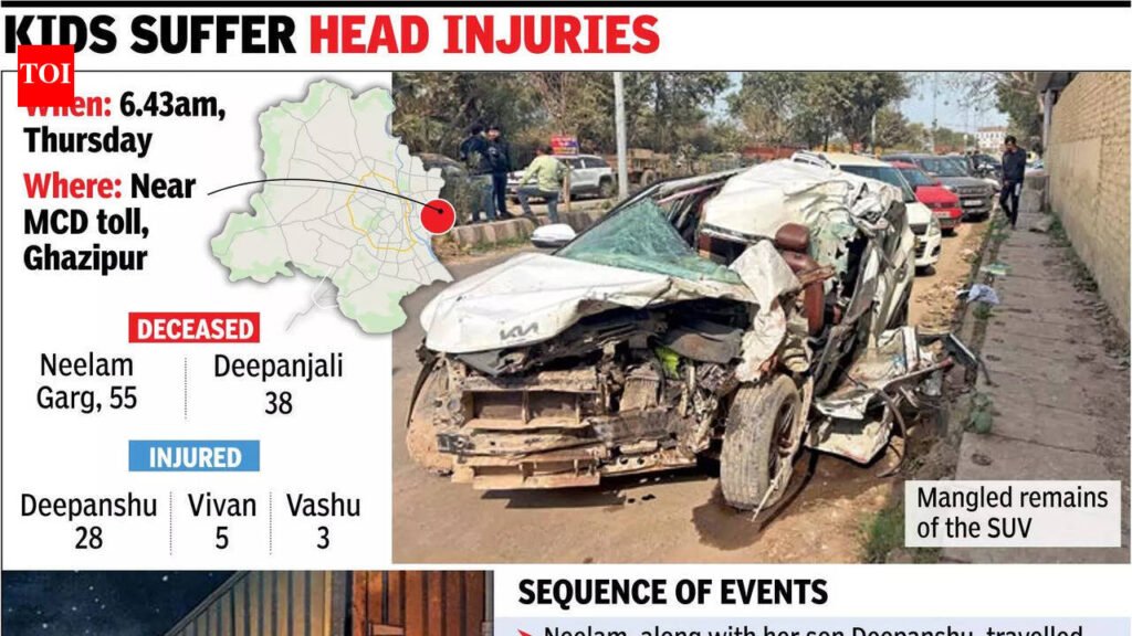 Woman, daughter die as SUV rams parked truck | Delhi News
