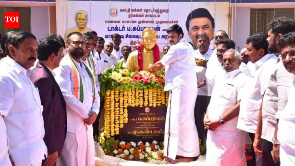 Stalin opens Dr P Subbarayan memorial hall in Namakkal | Coimbatore News
