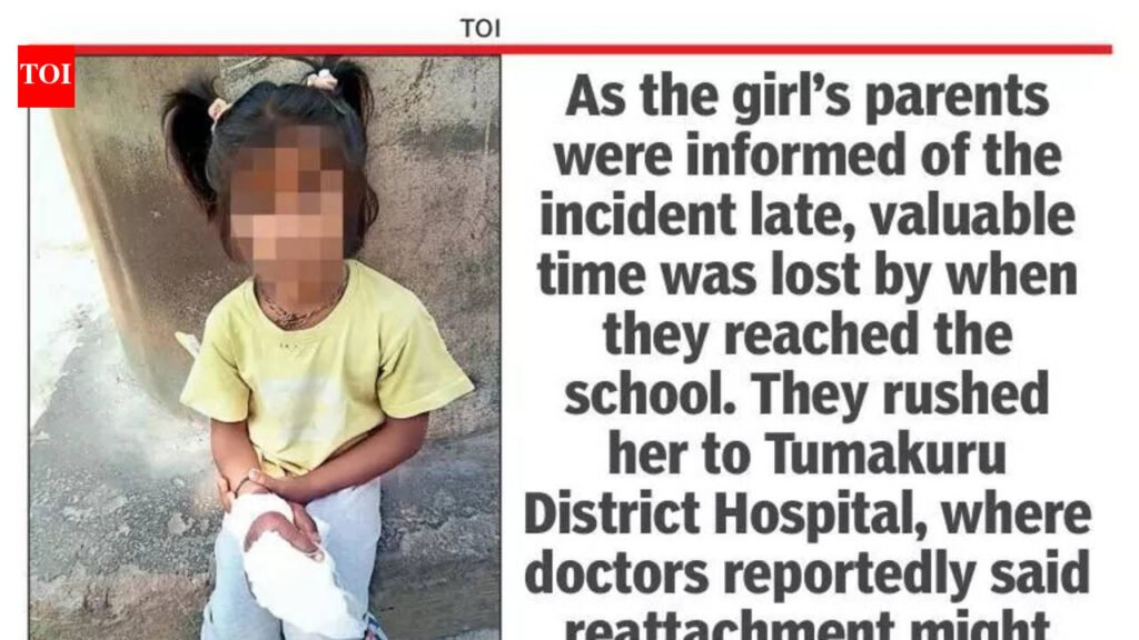 Girl loses 2 fingers in Karnataka school mishap,severed parts thrown into waste bin | Bengaluru News
