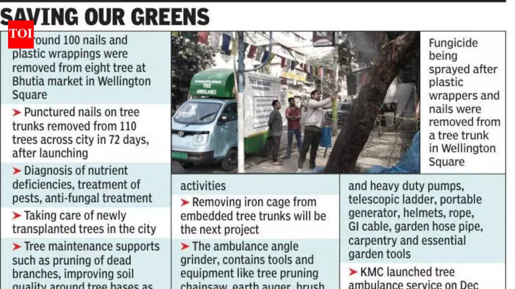 In 72 days, tree ambulance removes nails, plastic sheets from 110 trunks | Kolkata News
