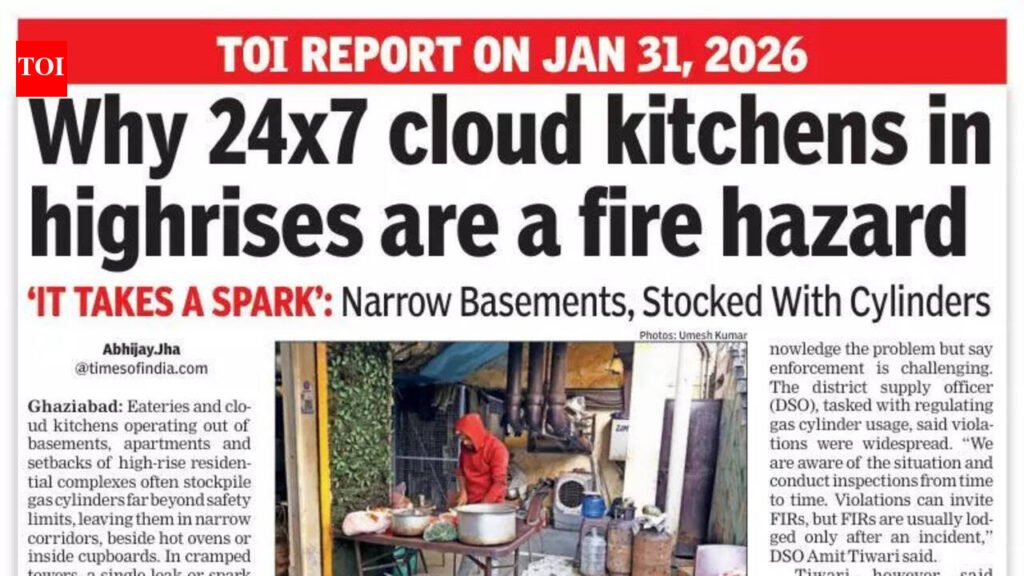62 cloud kitchens in Gzb, only 5 with NOCs, finds fire dept survey | Noida News