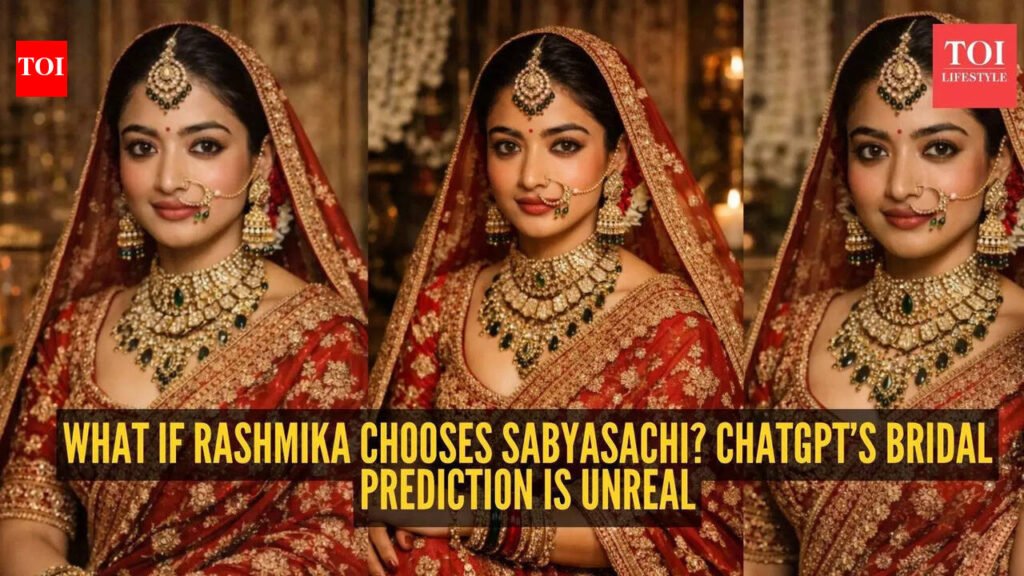Rashmika Mandanna AI Wedding Look: Rashmika Mandanna-Vijay Deverakonda wedding: We asked ChatGPT how Rashmika Mandanna will look as a Sabyasachi bride |