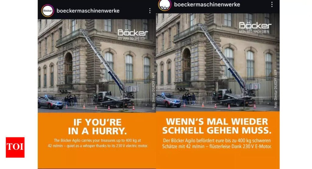 German company shares photo of forklift used in Louvre heist to promote itself | World News