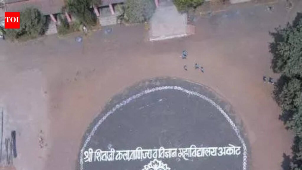 30,000-sq-ft rangoli portrait pays grand tribute to Chhatrapati Shivaji Maharaj in Akot | Nagpur News