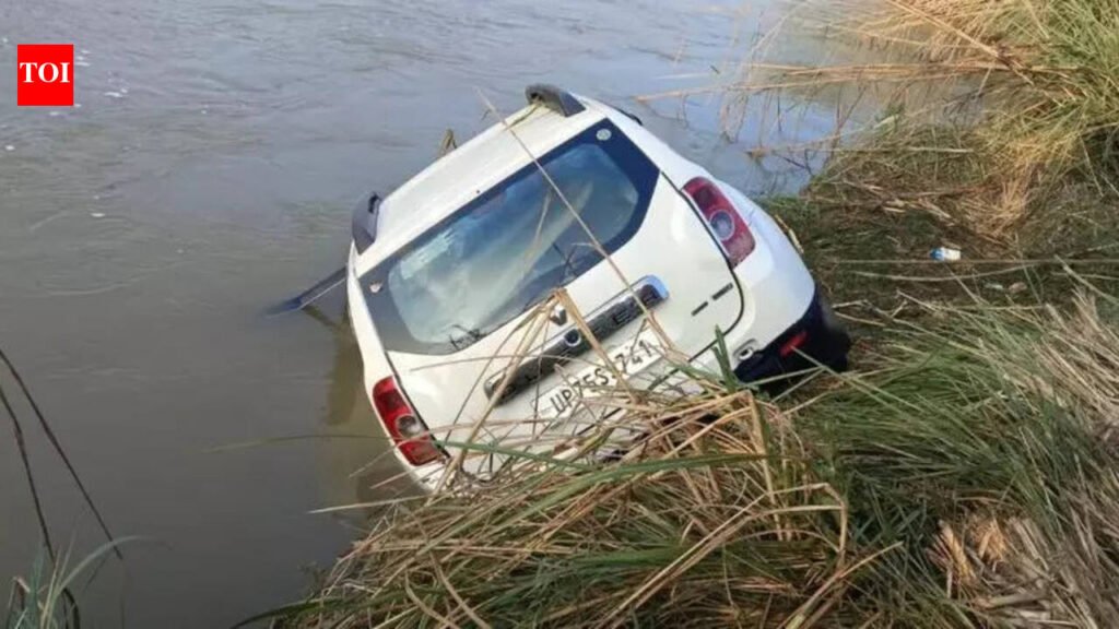Couple, son die after car falls into canal in Auraiya | Kanpur News