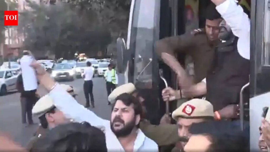 ‘Traitor Rahul’: BJP protests Congress’s shirt-off disruption at AI event | India News