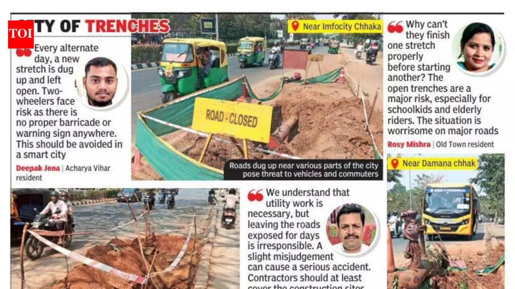 Open utility trenches, exposed cables are life-threatening: Road safety experts | Bhubaneswar News