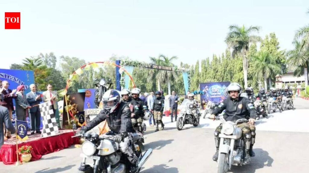 Corps of Signals warriors commemorate 116th Raising Day with bike rally | Chandigarh News