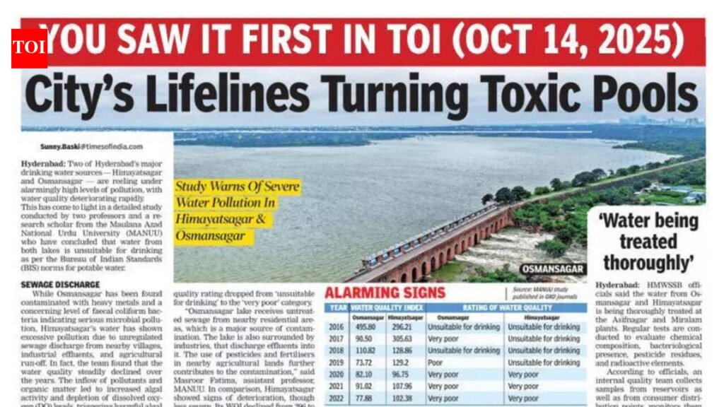 HC raises concern over pollution of twin reservoirs; asks state to take accountability | Hyderabad News