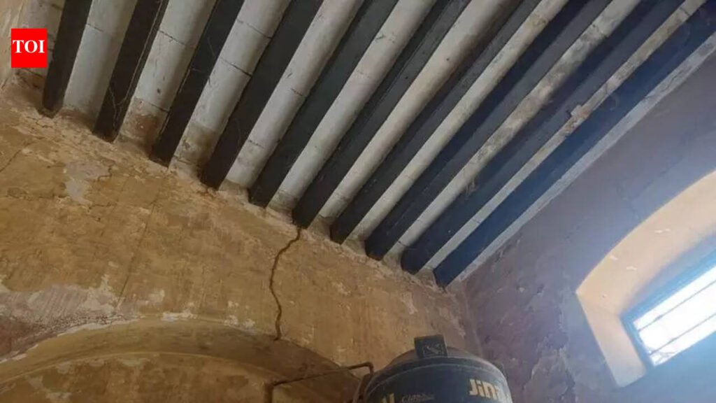 Library in name of Azad lies in neglect; water leakage damages building, books | Prayagraj News