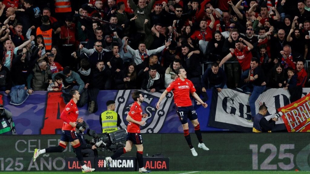 Osasuna stun Real Madrid 2-1 to blow LaLiga title race open