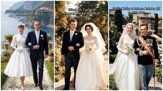 AI restores beautiful old Hollywood wedding looks in video: Marilyn Monroe, Audrey Hepburn, Elizabeth Taylor as brides