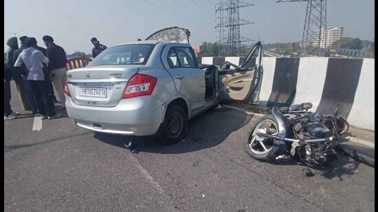 Ludhiana–Ferozepur highway crash: Two die as speeding car hits bike after jumping divider