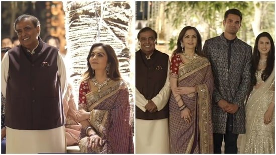 Nita Ambani wows in purple saree, diamond jewels in clip of Sachin Tendulkar son Arjun’s wedding celebration in Jamnagar