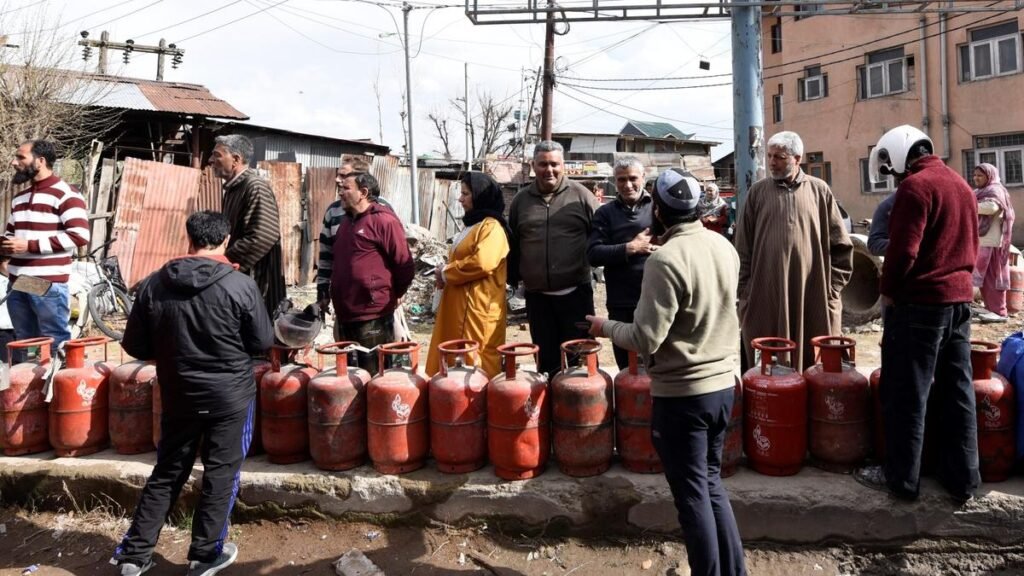 The Hindu collection of images of the LPG crisis: War lights a kitchen fire