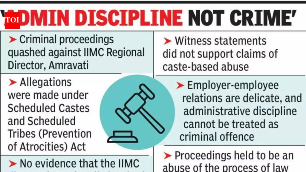 HC quashes Atrocities Act case against IIMC-Amravati director | Nagpur News