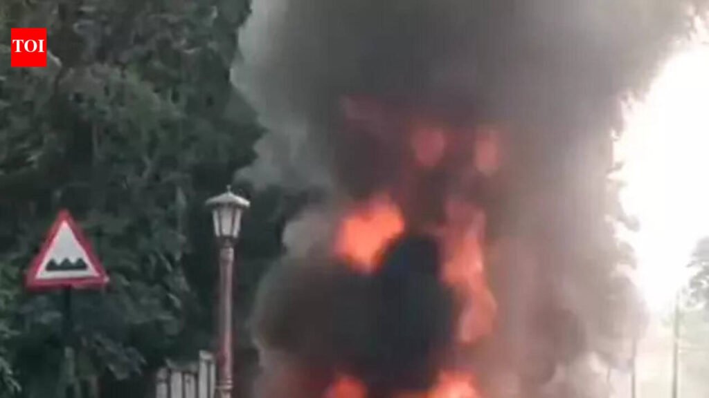 Car overturns, catches fire in Hisar; 6 suffer severe burns | Chandigarh News