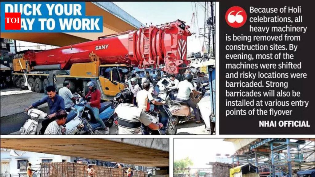 Citizens at risk as contractor dismantlescrane near Pachpaoli railway crossing | Nagpur News