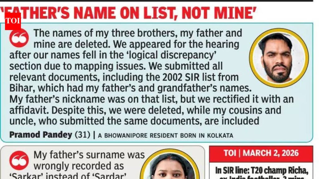 SIR divides families from Kol to Darjeeling | Kolkata News