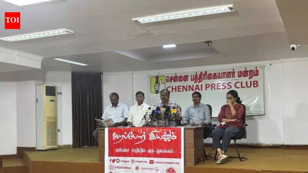 Arappor Iyakkam manifesto seeks amendments to TN Lokayukta Act | Chennai News
