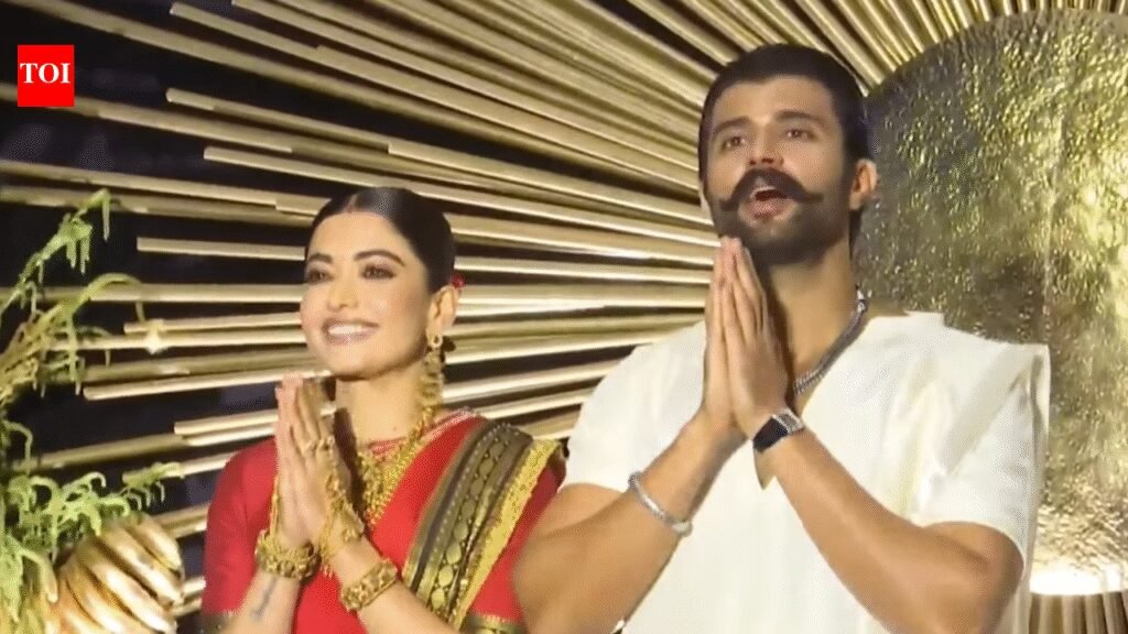 Rashmika Mandanna and Vijay Deverakonda Wedding Reception Live Updates: Rashmika and Vijay make a grand entry in traditional attire