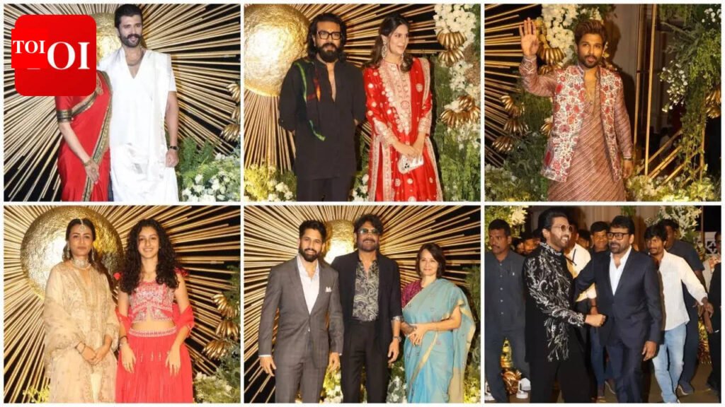 Rashmika Mandanna-Vijay Deverakonda wedding reception: Allu Arjun, Ram Charan, Chiranjeevi, Nagarjuna, Venkatesh, Namrata attend | Telugu Movie News