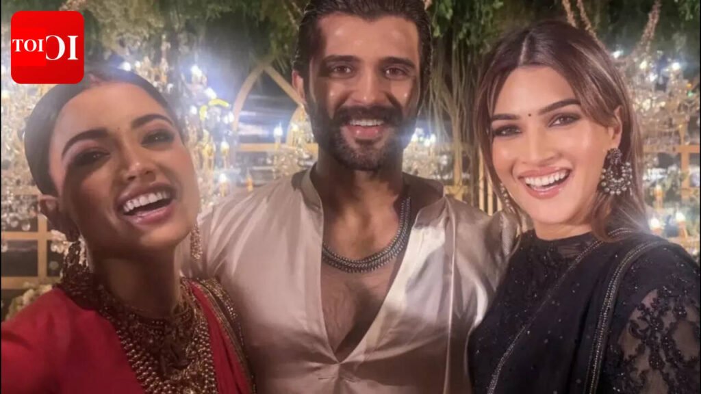 Kriti Sanon joins Vijay Deverakonda and Rashmika Mandanna at star-studded wedding reception; ‘Cocktail 2’ girls cuddle up for cute pic |