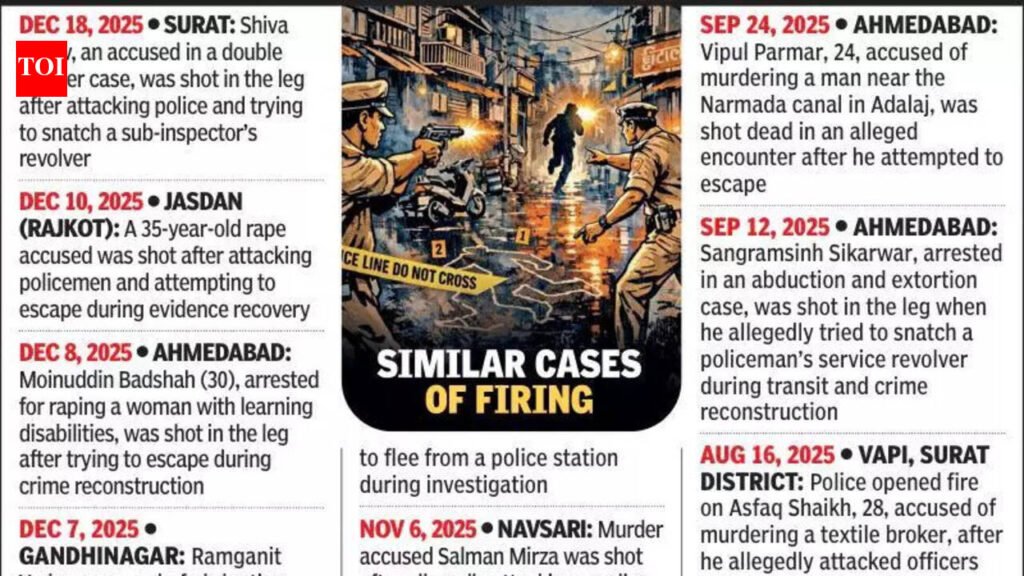 Gujarat: Prohibition and GujCTOC accused tries to flee custody, shot in arm | Ahmedabad News