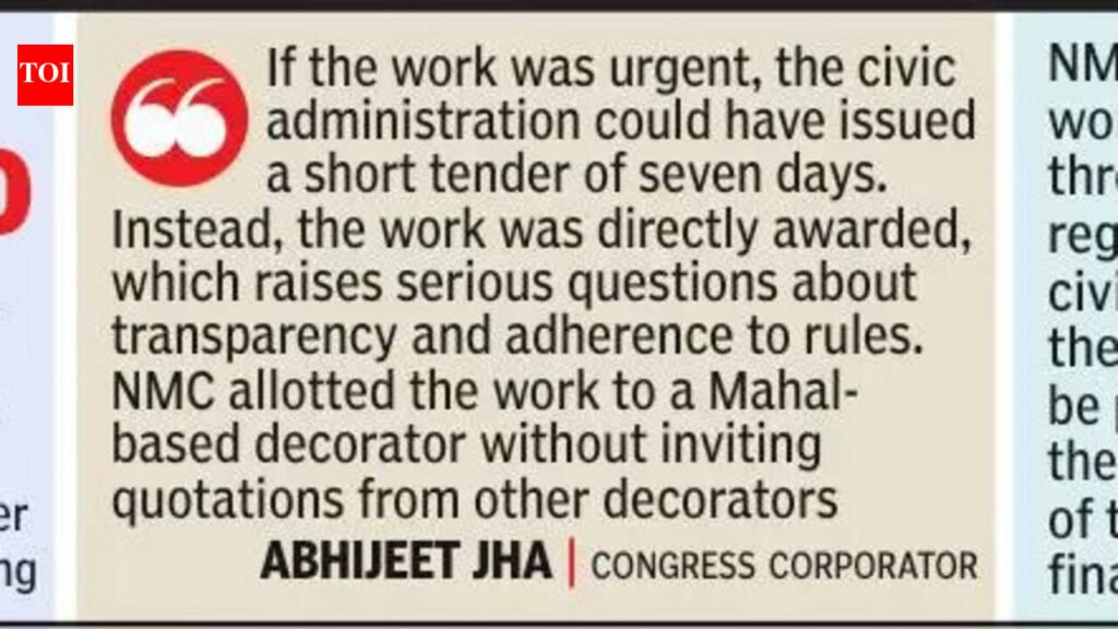 NMC under scanner for awarding Rs15 lakh swearing-in work without a tender | Nagpur News