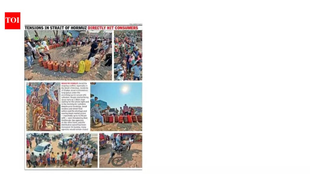 Long queue under blazing sun just for a gas bottle gives business opportunity to roadside tea vendor | Pune News