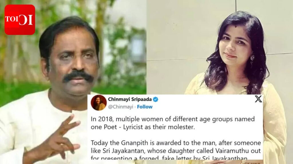 Chinmayi Sripada questions Vairamuthu’s Jnanpith honour; Reacts to Rajinikanth and Kamal Haasan’s praise | Tamil Movie News
