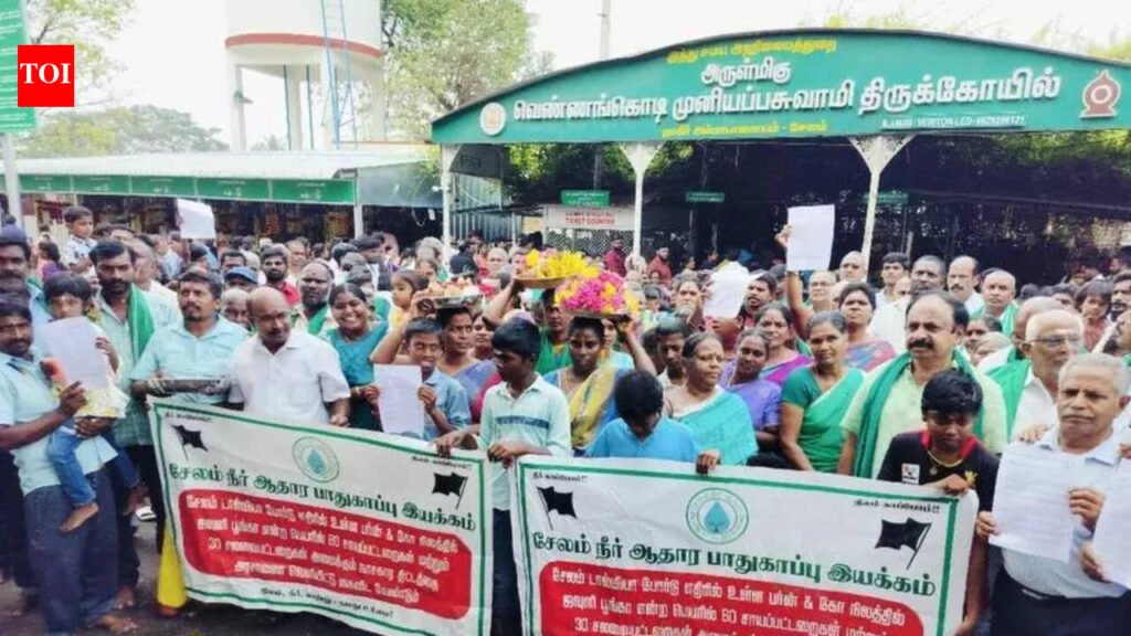 In a symbolic protest farmers, locals in Salem petition deity against proposed dyeing plant | Coimbatore News
