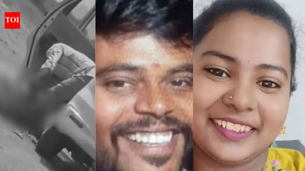 Horrific murder caught on camera in Karnataka: Man slits wife’s throat, drives SUV over her body | Hubballi News