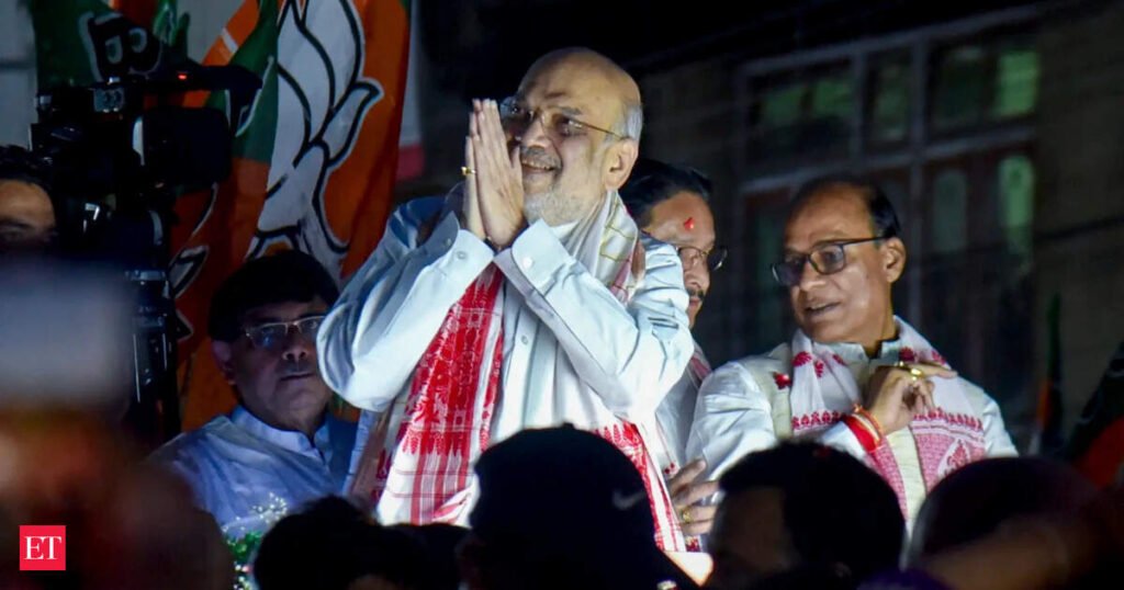 Assam Polls: Amit Shah holds mega Guwahati roadshow