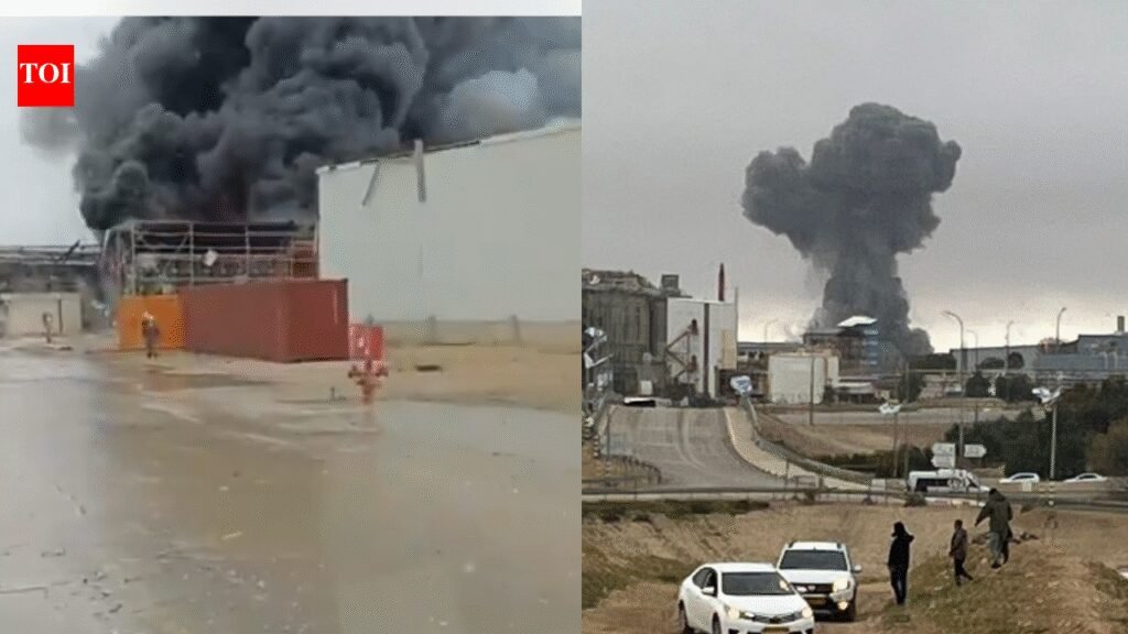 Watch: Missile shrapnel from Iran causes fire, damage to Israel’s Negev Industrial hub