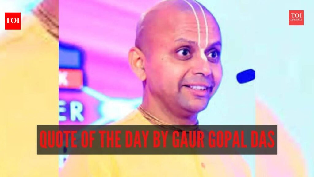 Gaur Gopal Das Quote: Quote of the day by Gaur Gopal Das: “Feeling peaceful, happy and content is not about avoiding challenges in our life, but about how…”