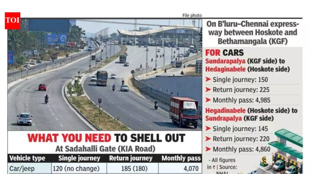 National highway toll up, pay Rs 5-15 more on swift drives from April 1 | Bengaluru News