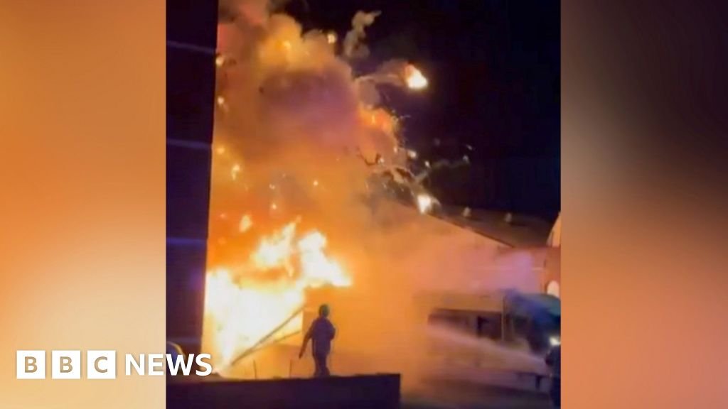 CCTV shows ambulances ablaze and explosion in Golders Green