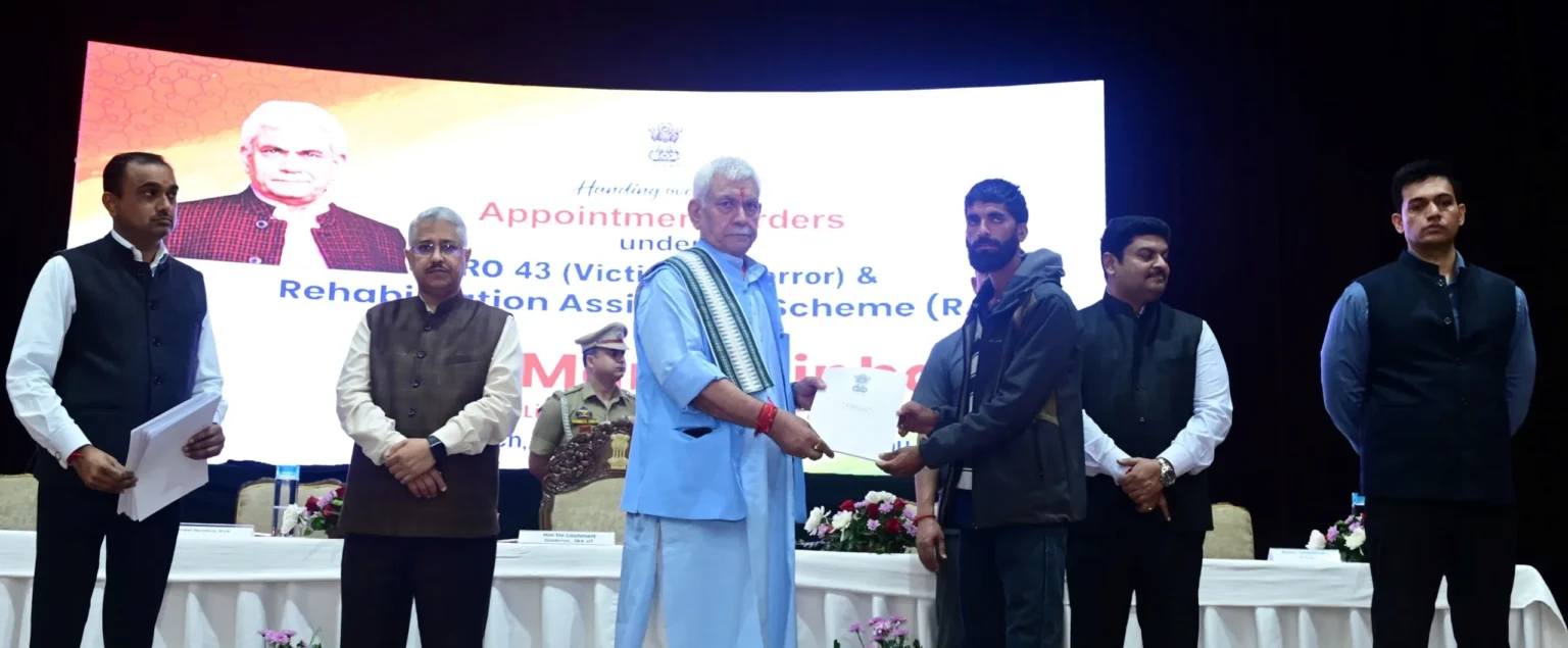 LG Sinha hands over appointment letters to families of terror victims of Jammu Division – Rising Kashmir