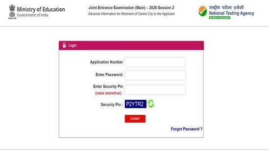 JEE Main Exam 2026 Session 2: Exam city slip released at jeemain.nta.nic.in, download link here