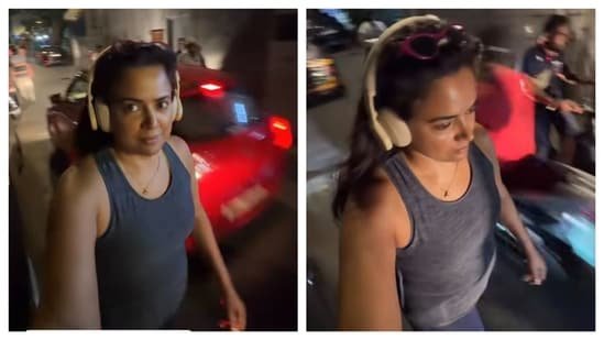 Sameera Reddy shares glimpse of Mumbai chaos during evening walk: ‘I think I’ve forgotten how hectic Mumbai is’