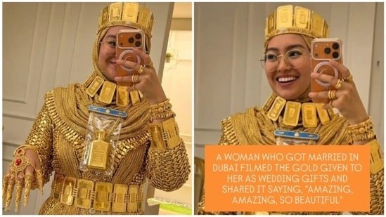 Dubai ‘bride covered in gold from head to toe’ stuns internet: ‘It can’t be real gold, she would not be able to move’