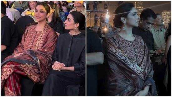 Deepika Padukone goes regal in stunning suit and jewellery to attend a concert with Ranveer Singh’s mom and sister