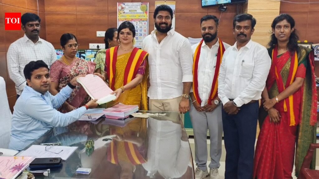 TVK, DMK candidates file nominations in Coimbatore district | Coimbatore News