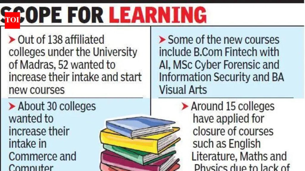 Chennai colleges gear up to launch new courses | Chennai News