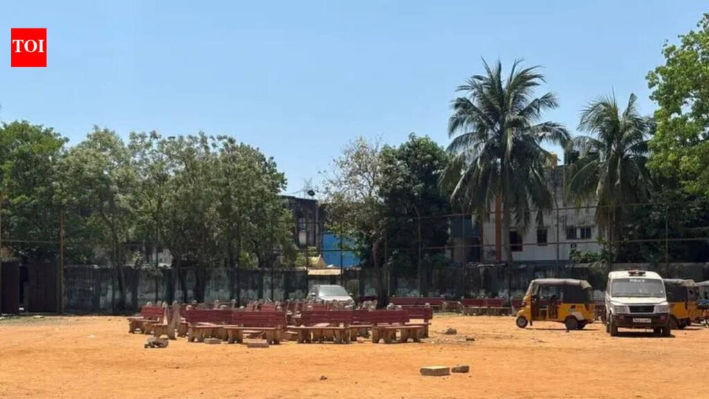 Police stn, waste dumping eat into Vyasarpadi playground | Chennai News