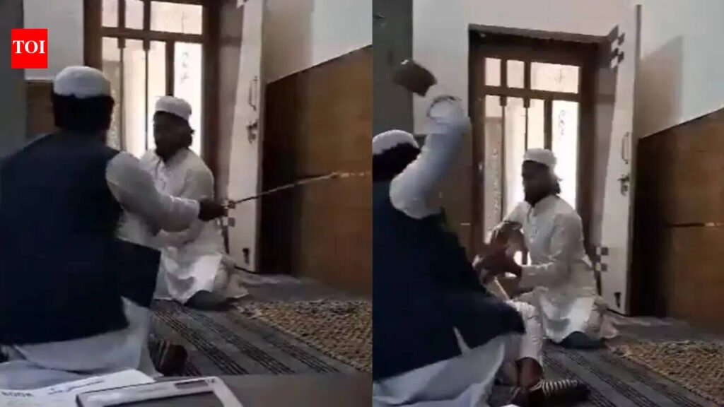 Child Thrashing Video: Teachers beat 10-year-old in UP madrasa; one holds him down, another strikes with stick | Meerut News