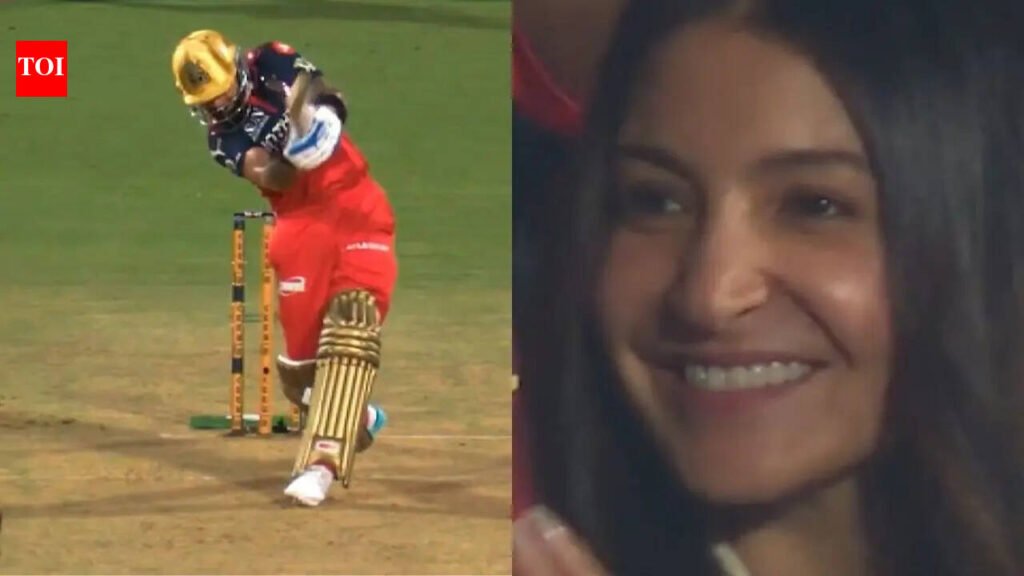Virat Kohli’s no-look six leaves Anushka Sharma impressed; her reaction goes viral – Watch | Cricket News