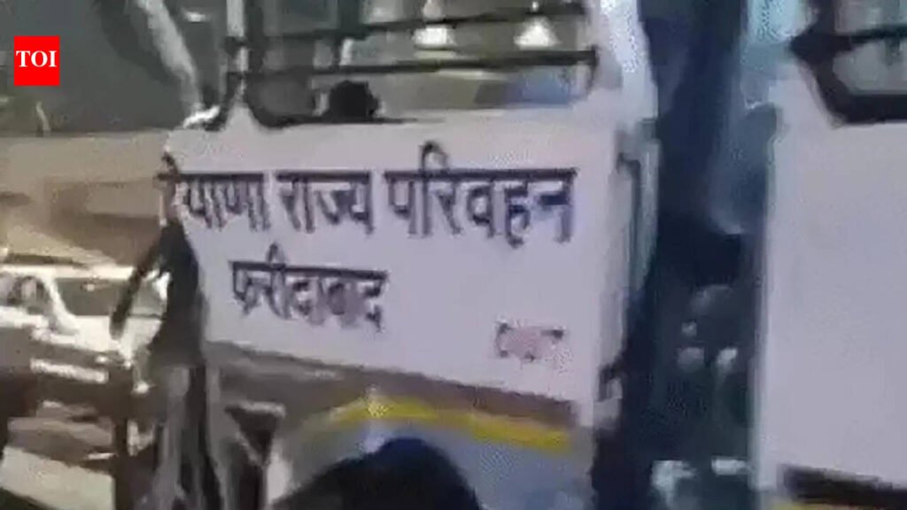 Truck jumps divider, crashes into bus; 7 passengers injured in Faridabad | Gurgaon News