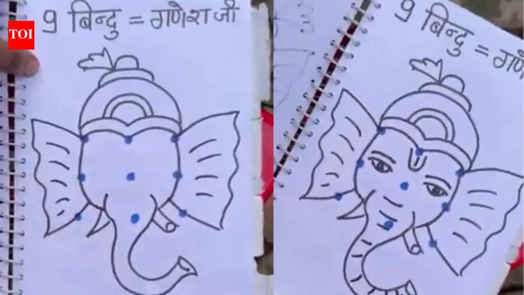 Lord Ganesha Painting: How to draw Lord Ganesha in just 9 dots: Viral X post shows how kids can learn creatively online